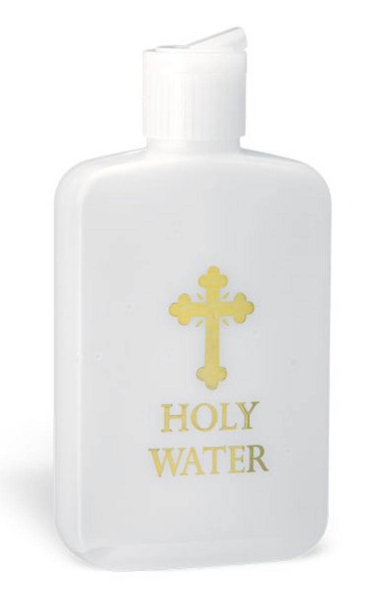 Large Glass Holy Water Bottle - Divine Mercy