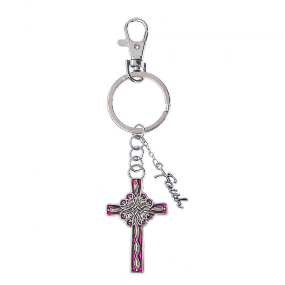 Red Cross Key Rings Stained Glass Cross Key Ring – Celtic Cove Catholic Bookstore