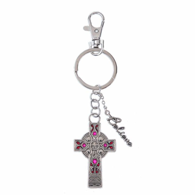 Stained Glass Cross Key Ring – Celtic Cove Catholic Bookstore
