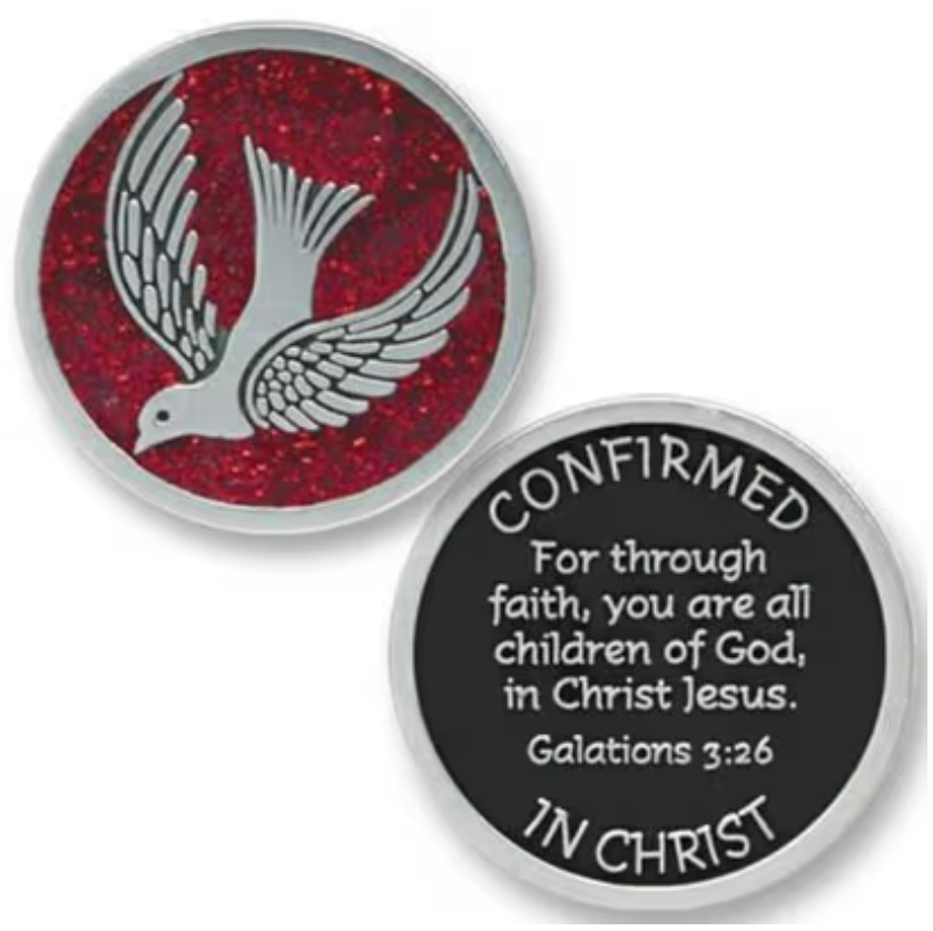 Catholic Tokens Confirmation Holy Spirit Token with Dove – Celtic Cove Catholic Bookstore