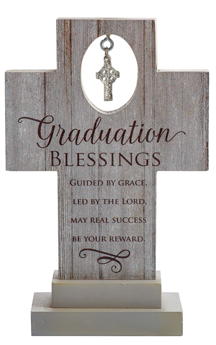 Cross Graduation Back Side Graduation Standing Charm Cross – Celtic Cove Catholic Bookstore