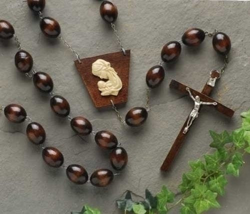 Extra Large Dark Brown Wood Wall Rosary