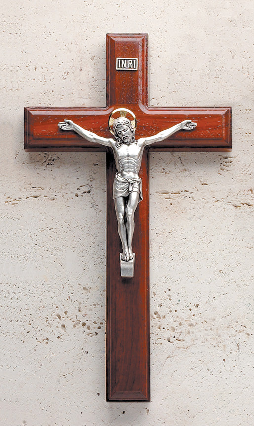 11” Rosewood Crucifix with Beveled Edges 