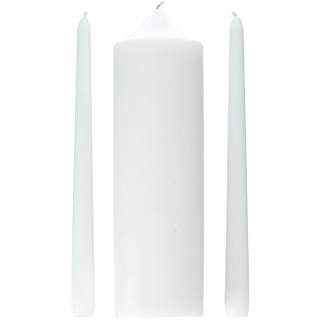 Unity Candle 3-Piece, 10 Inch, White