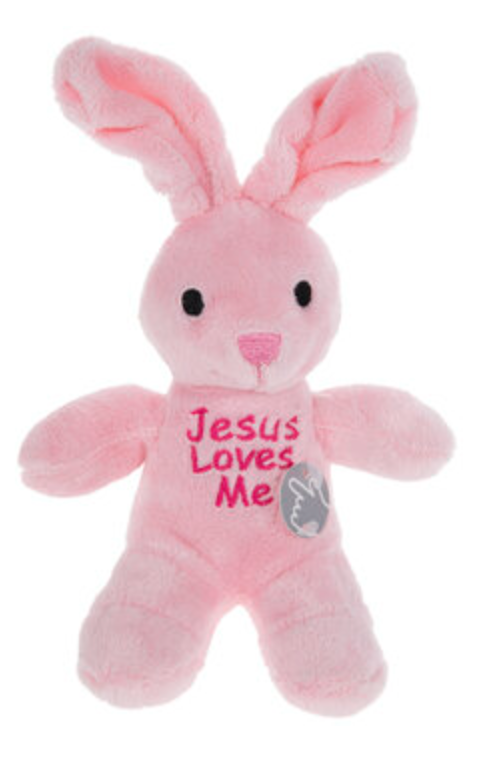 Pink Jesus Loves Me Musical Bunny