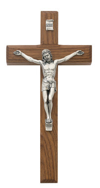eight inch beveled walnut crucifix