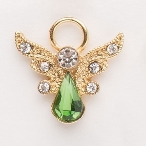 Birthstone Angel Pin with Crystal Wings, August