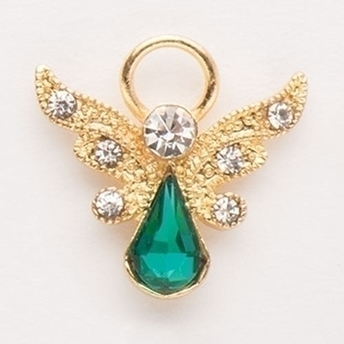 Birthstone Angel Pin with Crystal Wings, May