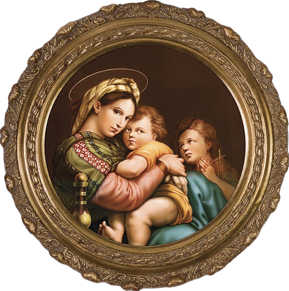 Madonna della Seggiola, 8" canvas round, Nelson