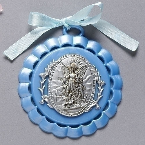My Guardian Angel Cradle Medal, Blue