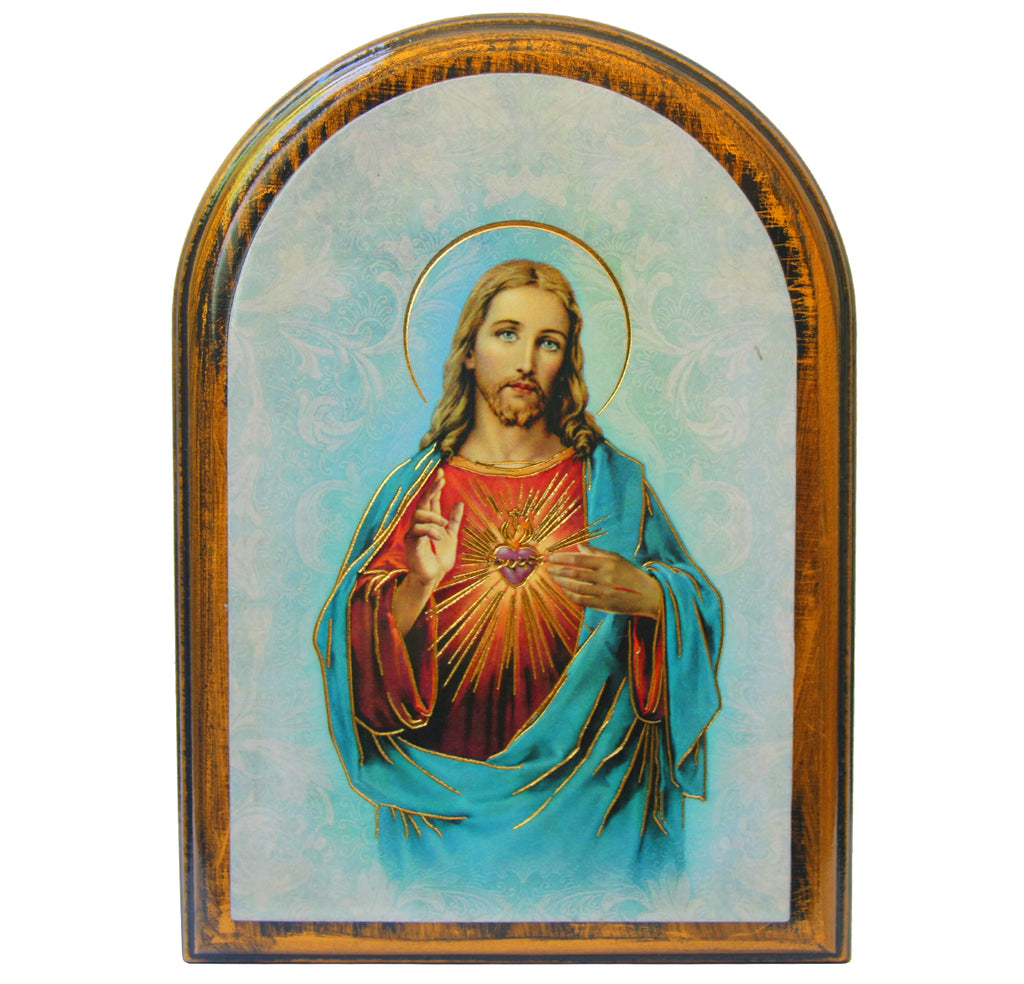 Sacred Heart of Jesus wooden plaque