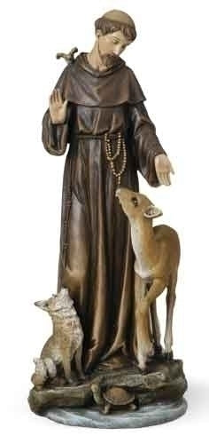 St. Francis with deer statue