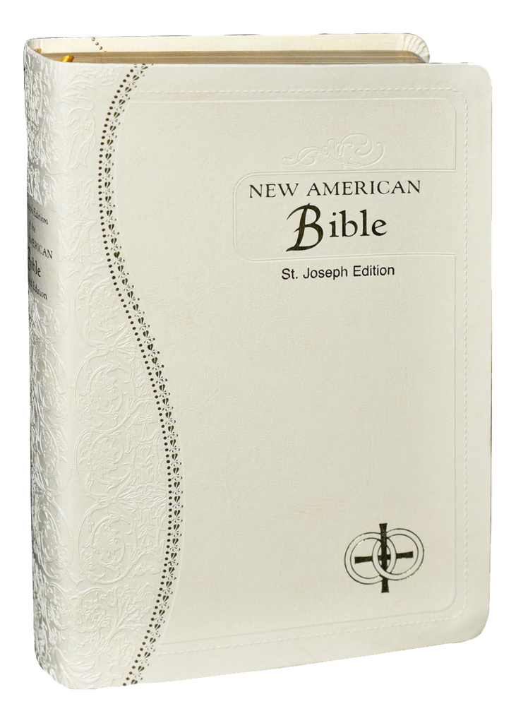 St Joseph Medium Size New American Bible, Revised Edition, Marriage White Flexible Simulated Leather, Gilded Edges